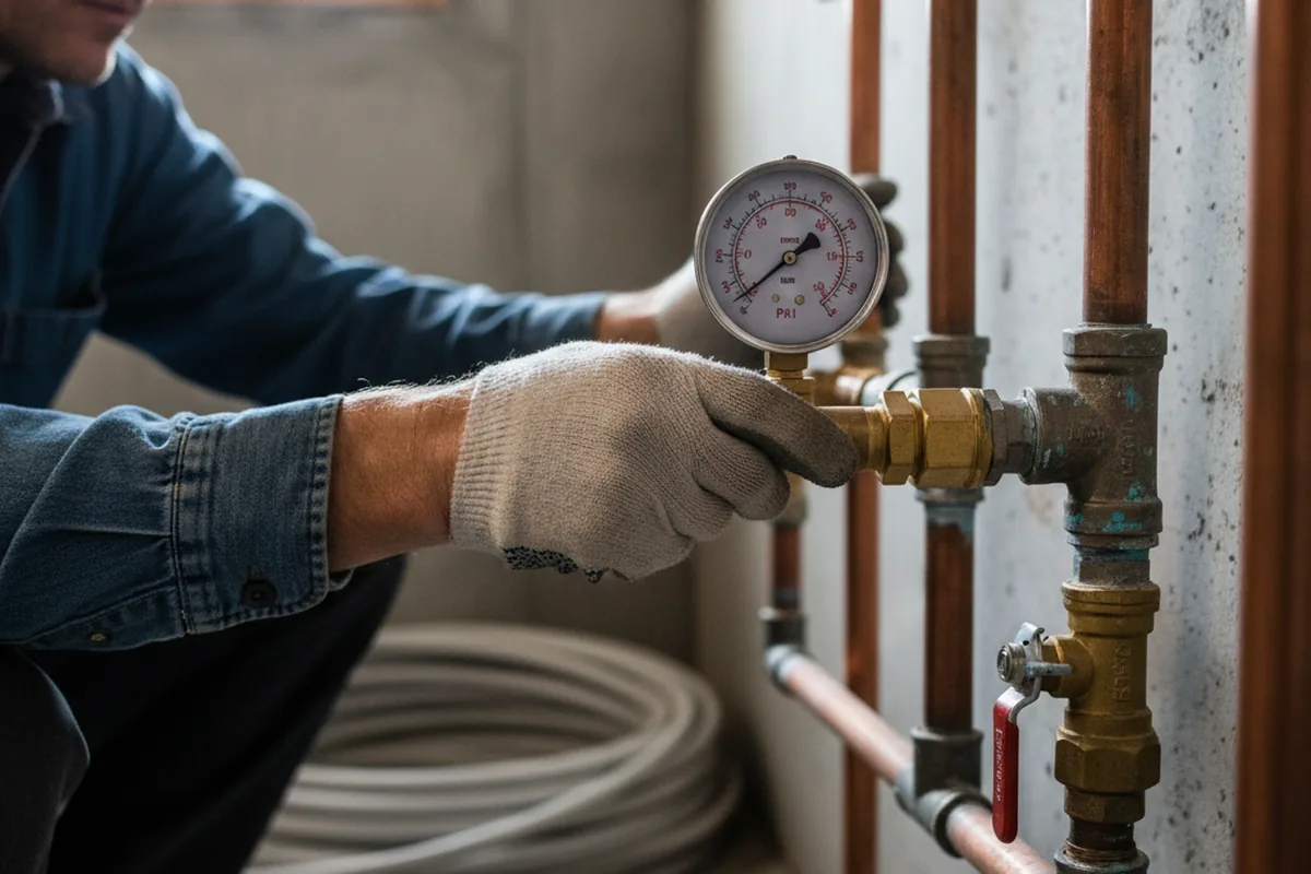 Pressure testing a repaired line during Water Line Repair in Hohenwald